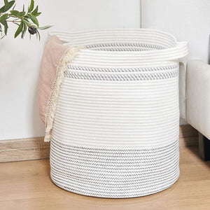 white wicker laundry basket