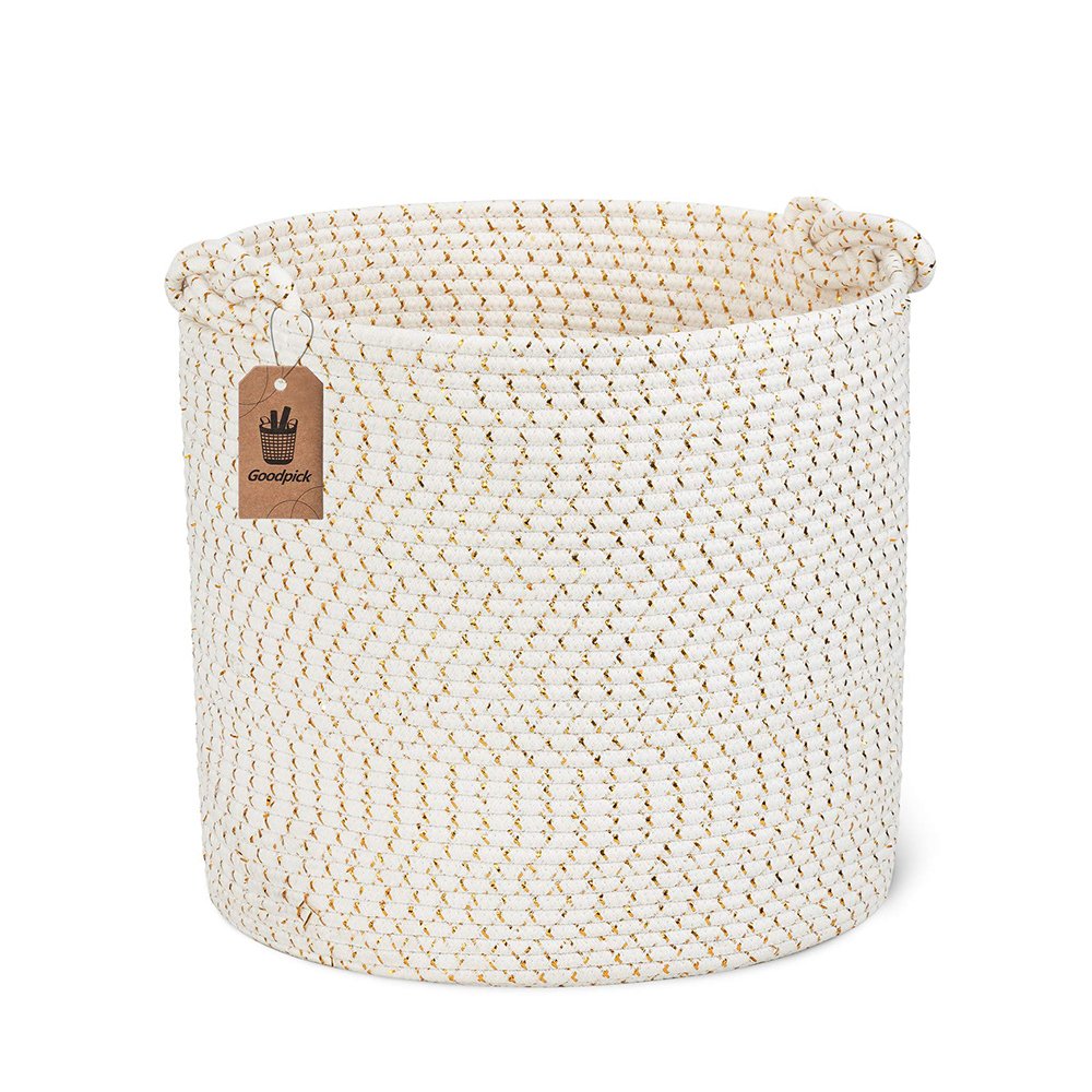 Storage Baskets with Lid Large Woven Rope Nursery Bins for Laundry Room