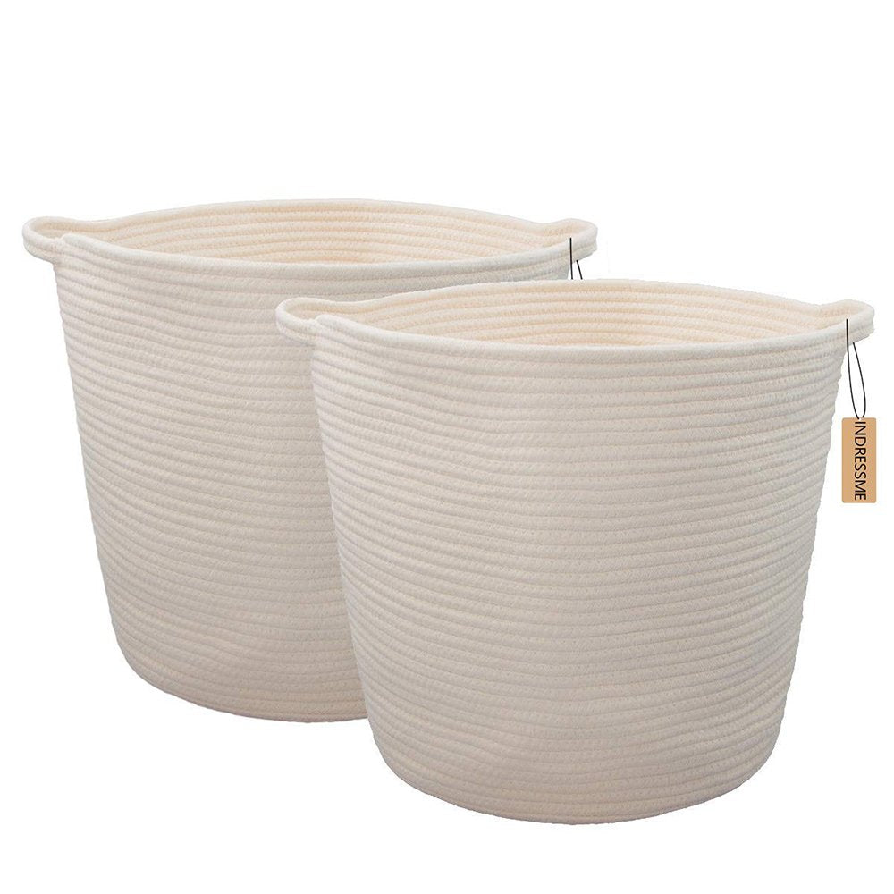 TIMEYARD Macrame Storage Baskets for Toilet Paper, Small Decorative Shelf  Baskets for Bedroom, Bathroom, Living room