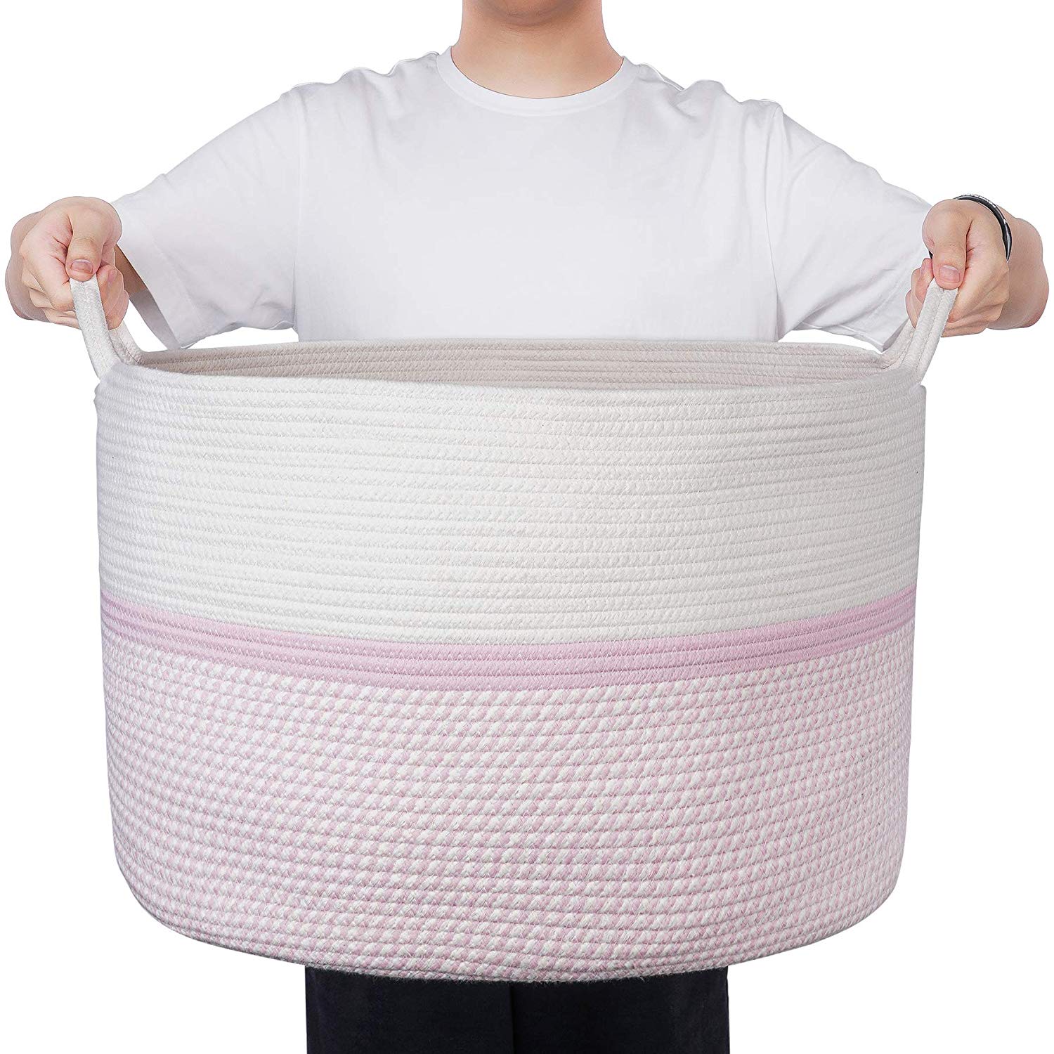 Extra Large Plastic Storage Basket with Handles